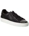 Reiss Finley Leather Low Top Sneaker In Black