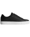 Reiss Mens Black Finley Leather Low-top Trainers