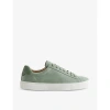 Reiss Mens Sage Finley Logo-embossed Leather Low-top Trainers