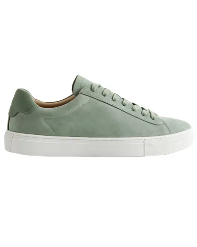 Reiss Finley Nubuck Leather Trainer In Green