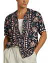 Reiss Multi Finn Relaxed Printed Cuban Collar Shirt In Multi