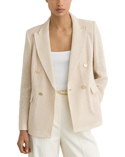 Reiss Fiore Double Breasted Suit Jacket In White