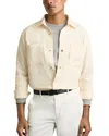 Reiss Off White Fitzroy Brushed Corduroy Press-stud Overshirt In Off White