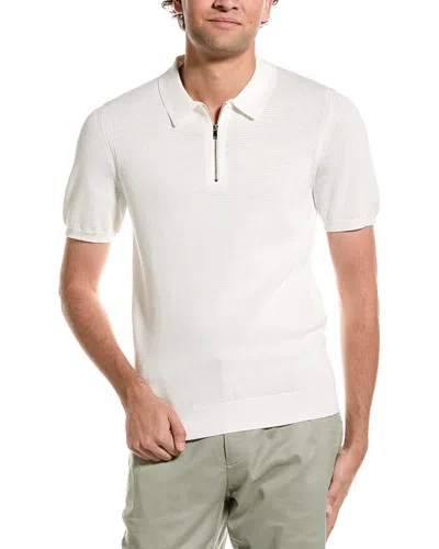 Reiss Fizz 1/2-zip Polo T-shirt In White