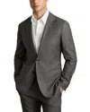 Reiss Grey Melange Slim-fit Wool Blend Suit Trousers In Grey Melange