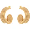 Reiss Flavia Fluid Hoop Earrings In Gold Tone