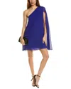 Reiss Fleur Sheer Cape Sleeve Dress In Purple