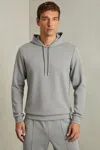 Reiss Flint Grey Fabien Interlock Jersey Hoodie
