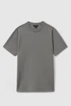 Reiss Flint Grey Bradley Interlock Jersey Crew Neck T-shirt In Flint Grey