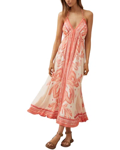 Reiss Delilah Placement Printed Midi Dress In Multi