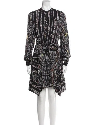 Pre-owned Reiss Floral Print Knee-length Dress In Black