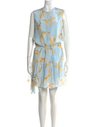 Pre-owned Reiss Floral Print Knee-length Dress In Blue