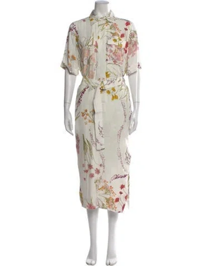 Pre-owned Reiss Floral Print Midi Length Dress In Multi
