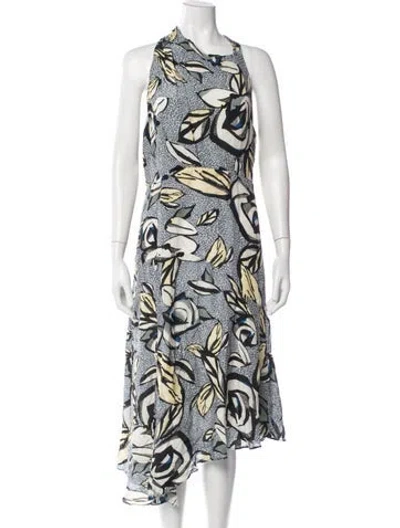 Pre-owned Reiss Floral Print Midi Length Dress In Multi