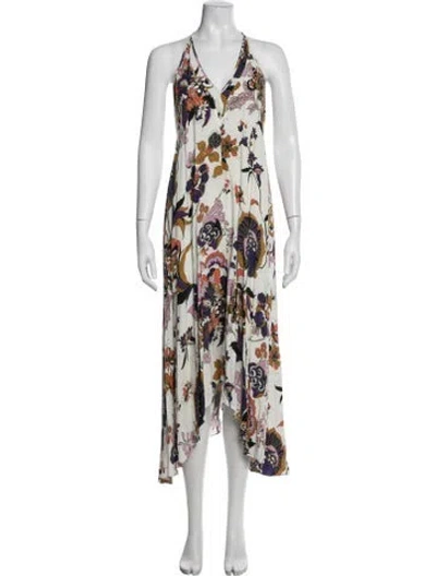 Pre-owned Reiss Floral Print Midi Length Dress In Multi