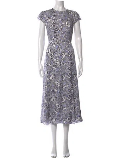 Pre-owned Reiss Floral Print Midi Length Dress In Multicolor