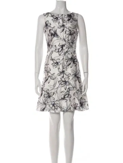 Pre-owned Reiss Floral Print Mini Dress In Green