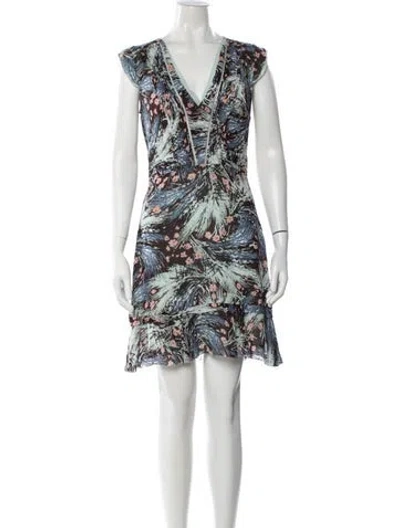 Pre-owned Reiss Floral Print Mini Dress In Multi