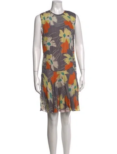 Pre-owned Reiss Floral Print Mini Dress In Multicolor
