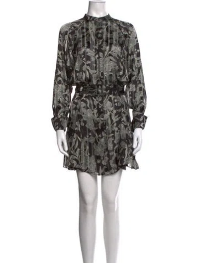 Pre-owned Reiss Floral Print Mini Dress In Multicolor