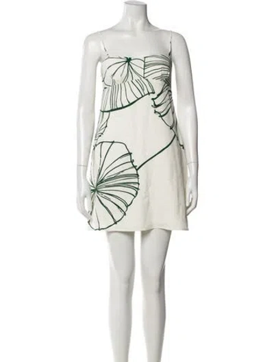 Pre-owned Reiss Floral Print Mini Dress In Neutral