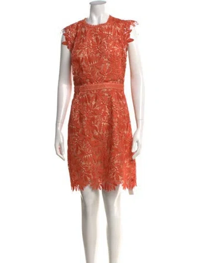 Pre-owned Reiss Floral Print Mini Dress In Orange
