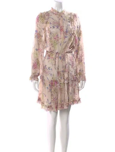 Pre-owned Reiss Floral Print Mini Dress In Pink