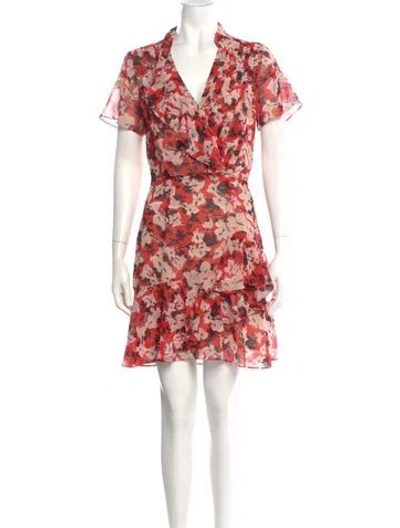Pre-owned Reiss Floral Print Mini Dress In Pink