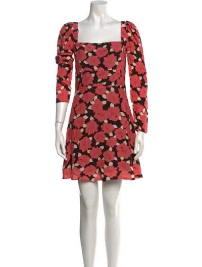 Pre-owned Reiss Floral Print Mini Dress In Pink