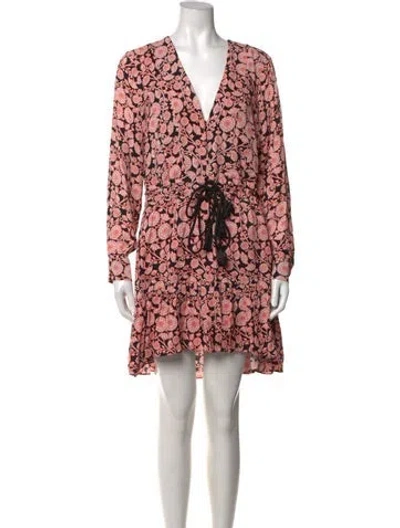 Pre-owned Reiss Floral Print Mini Dress In Pink
