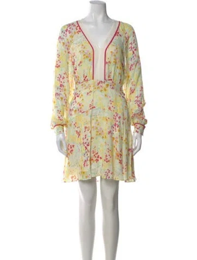 Pre-owned Reiss Floral Print Mini Dress W/ Tags In Multi