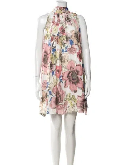 Pre-owned Reiss Floral Print Mini Dress W/ Tags In Multicolor