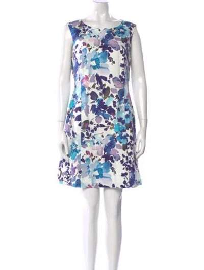 Pre-owned Reiss Floral Print Mini Dress In White