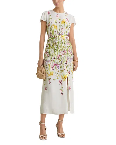 Reiss Floral Printed Midi Dress In Multi