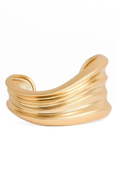Reiss Florence Fluid Cuff Bracelet In Gold
