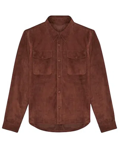 Reiss Florida Leather Jacket In Burgundy