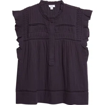 Reiss Florie Pintuck Ruffle Top In Brown