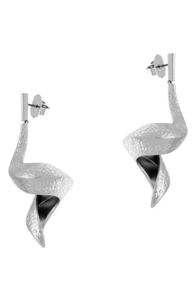 Reiss Florine Floral Twist Drop Earrings In Metallic