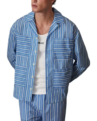 Reiss X Che Fonta Regular Fit Striped Poplin Shirt In Blue