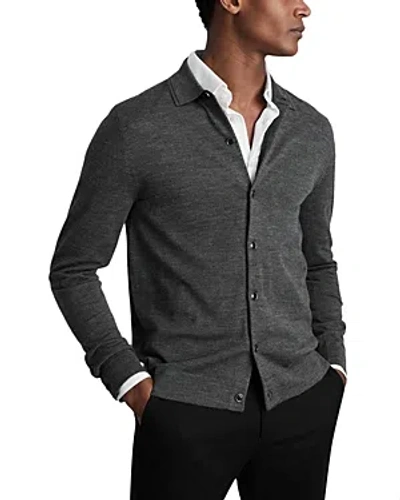 Reiss Forbes Heathered Cardigan In Gray