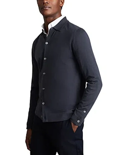 Reiss Forbes Slim Fit Button Front Cardigan Sweater In Blue Smoke