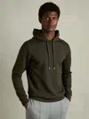 Reiss Forest Green Interlock Jersey Drawstring Hoodie