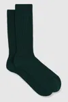 Reiss Forest Green Ribbed Socks With Wool And Cashmere