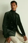 Reiss Forest Green Royale Cotton-blend Velvet Blazer