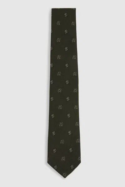 Reiss Forest Green Silk Blend Jacquard Tie