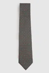 Reiss Forest Green Aderci Silk Square Floral Tie