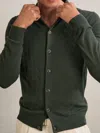 Reiss Forest Green Wool V-stitch Button-through Cardigan In Green