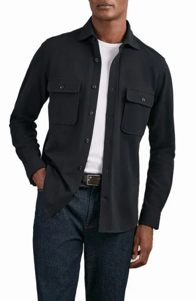 Reiss Forsithe Texture Overshirt In Blue