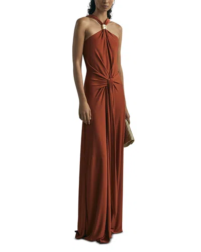 Reiss Fortuna Maxi Dress In Brown