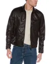 Reiss Foster Leather Jacket In Brown